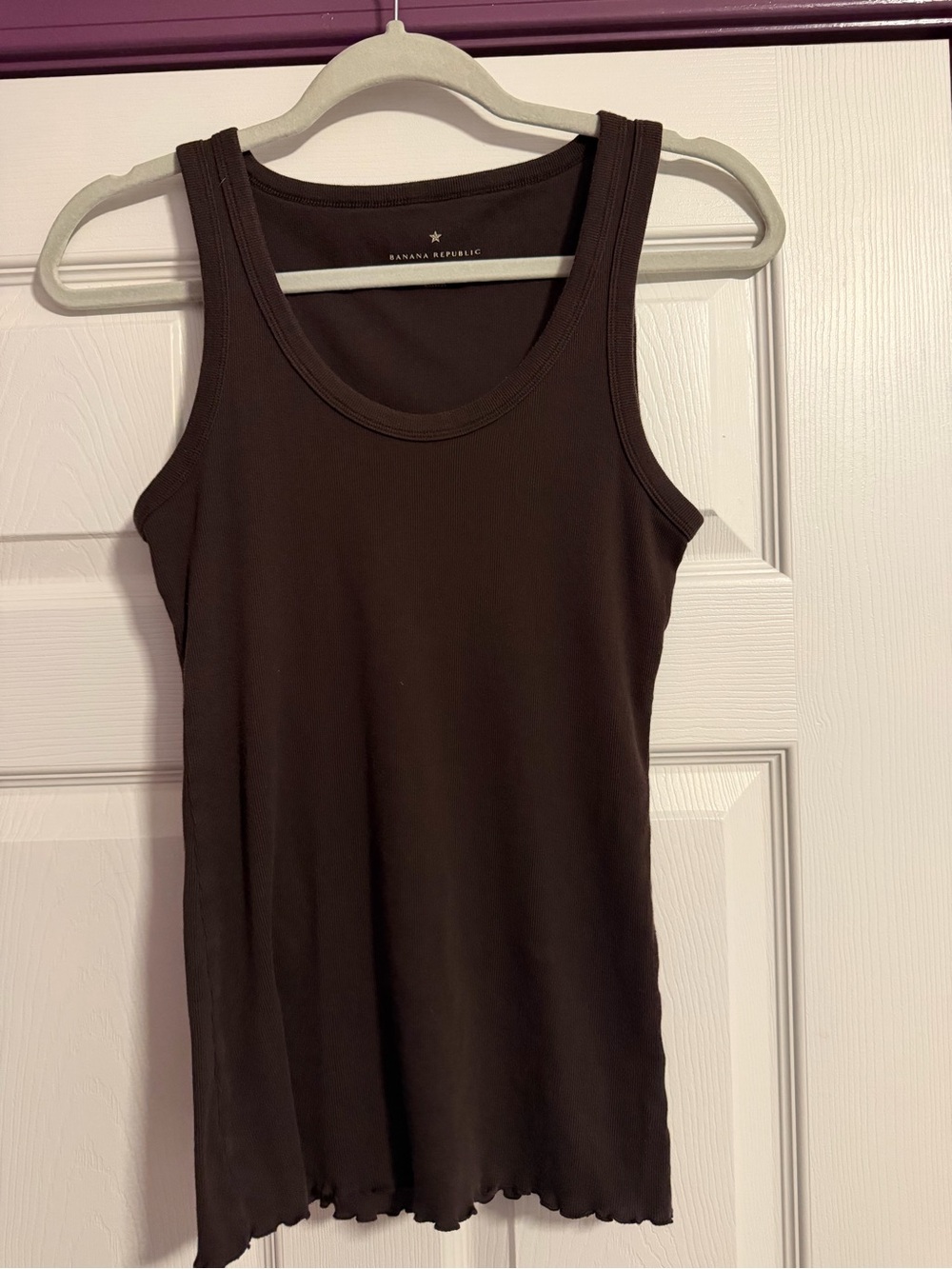 Banana Republic Dark Brown Ribbed Scoop Tank